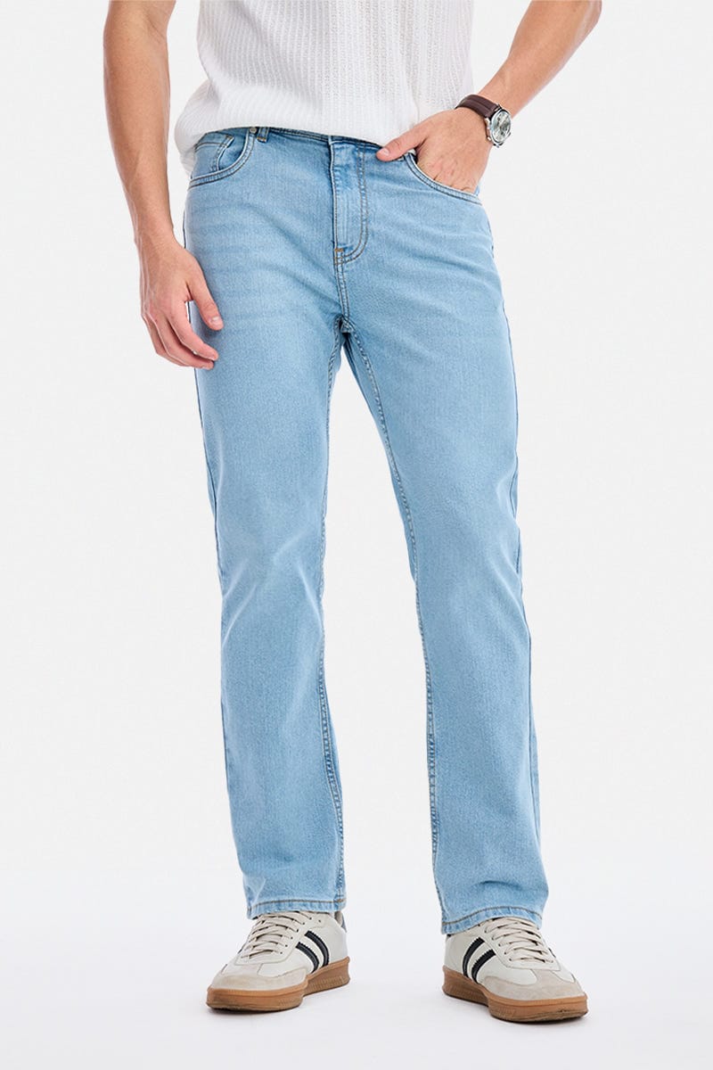 Light Blue Straight Fit Jeans